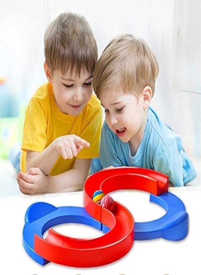 ADKD 8 Shape Infinite Loop Interaction Balancing Track Toy Creative Track with 2 Bouncing Balls for Kids,Best Hand-Eye Coordination Developing Indoor Game for Kids-Multicolor (Pack of 1) - Image 1